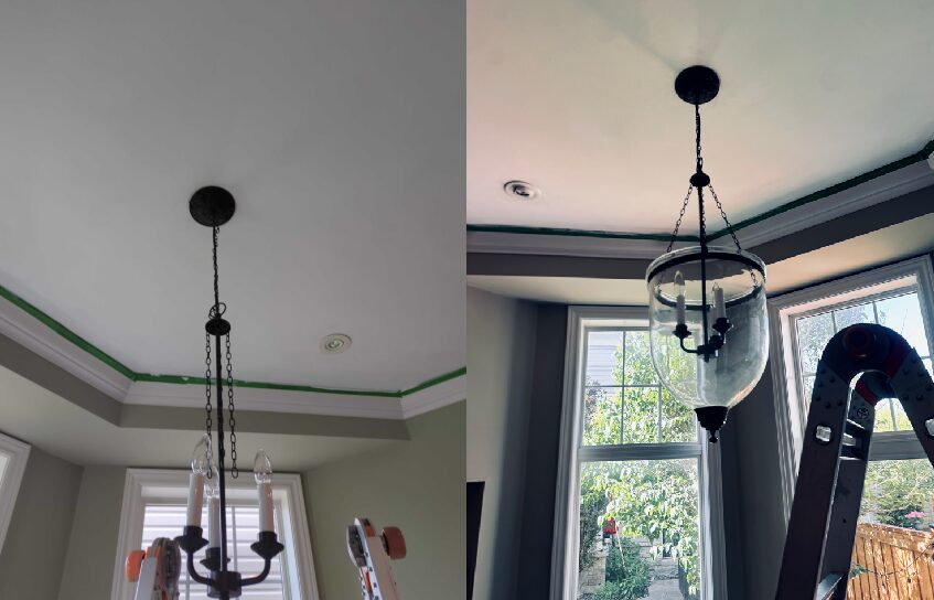 Light fixture replacement project photo
