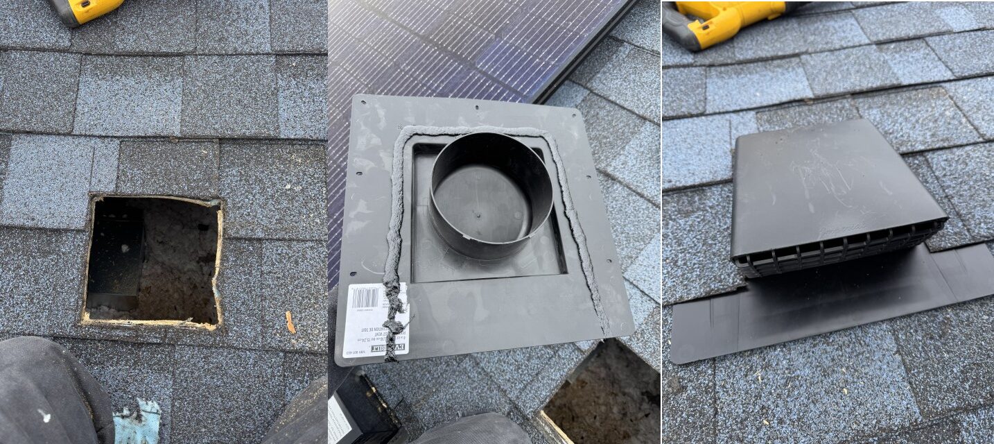 Roof vent installation project photo